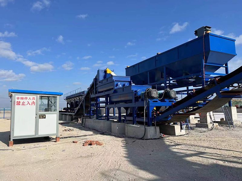 WDJ600型疊加式二次攪拌水穩(wěn)拌和站配臥式水泥