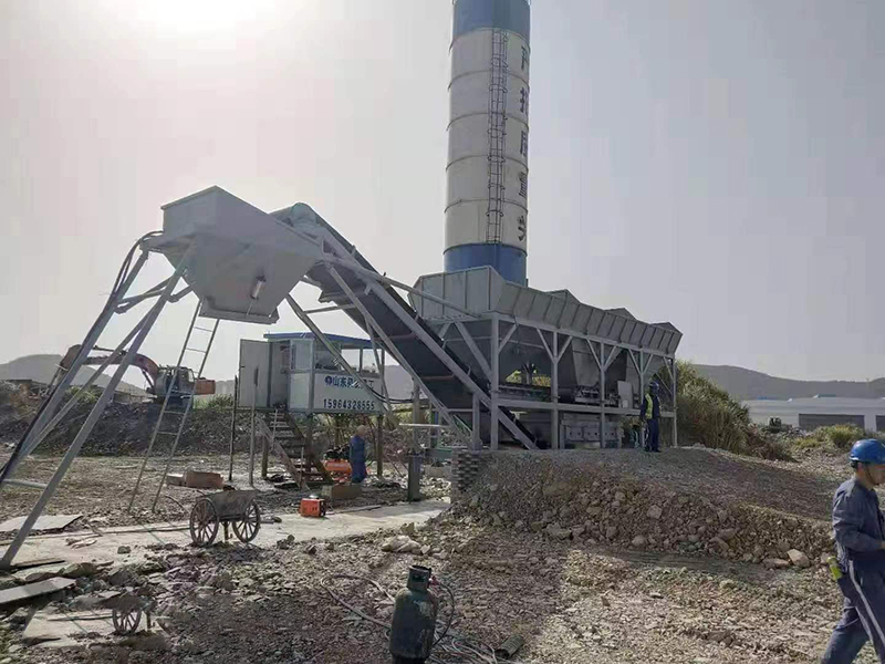 WDJ600型免基礎(chǔ)水穩(wěn)拌合站配立式水泥倉(cāng)